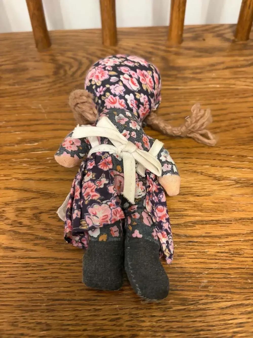 Vintage Handcrafted Floral Prairie Doll 6-inch Soft Cloth Rag Doll